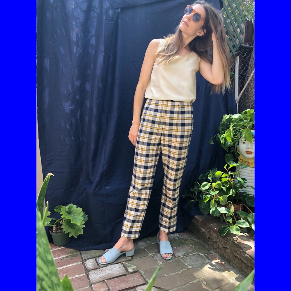 Vintage Handmade Plaid Trousers | size Small